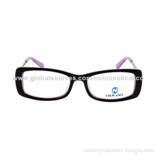 Fashion Acetate Optical Frames with Metal Temple of Nice Metal Trim